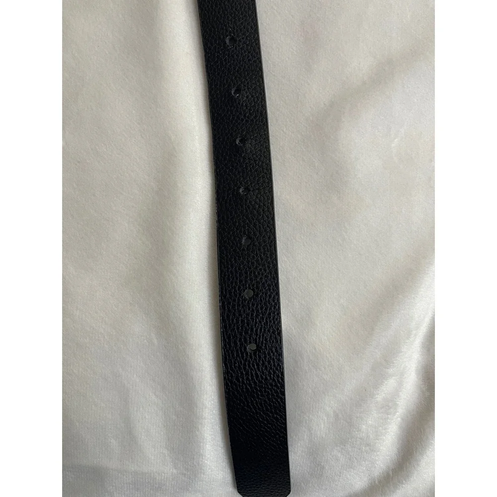 Torrid Womens Black Pebbled Faux Leather Belt Silver Buckle Plus Size 3 55 Inch